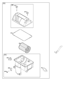 Air Cleaner Group Diagram and Parts List for 25V337-0036-F1 200000 - 399999 Briggs and Stratton Engine